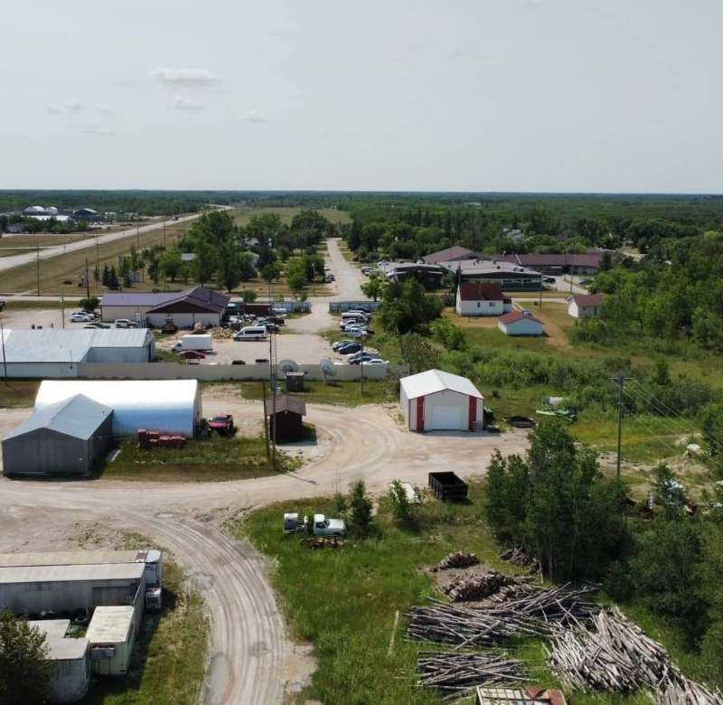 aerial view of rural businesses